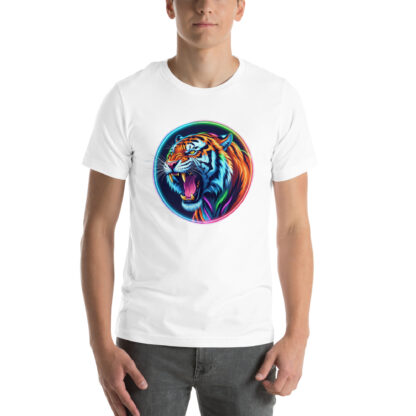 Roaring Neon Tiger Shirt | Artistic Animal Lover Gift Tee - Image 8