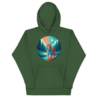 Majestic Geometric Tiger Hoodie: Polygonal Art Deco Wildcat - Image 4
