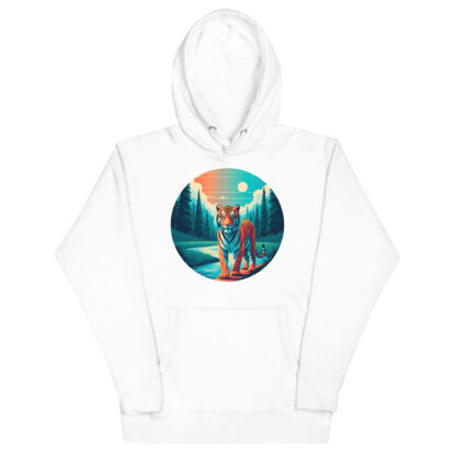 Majestic Geometric Tiger Hoodie: Polygonal Art Deco Wildcat - Image 7