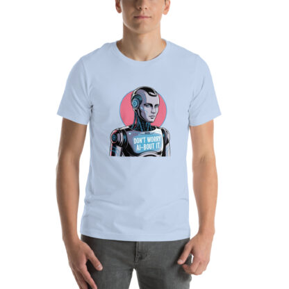 Neon Robot T-Shirt: "Don't Worry AI-bout It" Sci-Fi Apparel - Image 13