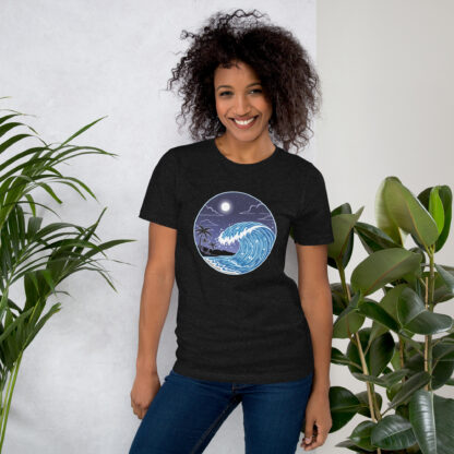 Neon Tsunami T-Shirt | Circular Ocean Wave Design - Image 2