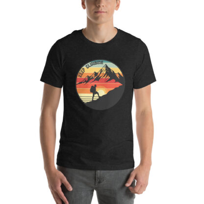 Retro Sunset Hiking T-Shirt | Vintage Keep Climbing Mountain Adventure Tee - Image 2