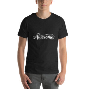 "Awesome" T-Shirt | Inspirational Cursive Wordmark & Stars Tee