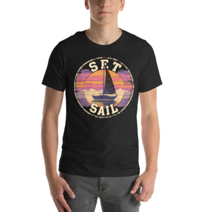 Vintage "Set Sail" T-Shirt: Retro Nautical Adventure & Sunset Tee - Image 2