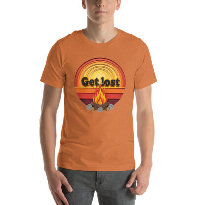 Circular Wanderlust Tee - Retro Bonfire & "Get Lost" Graphic - Image 3