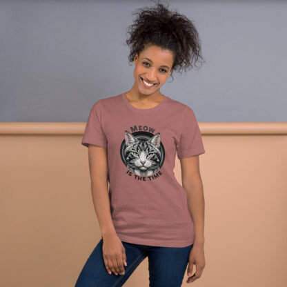"Meow Is The Time" T-Shirt | Papercraft Cat Lover's Tee - Image 3