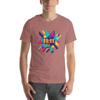 11:11 Angel Number T-Shirt: Retro Geometric Design & Spiritual Tee