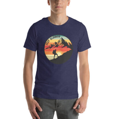 Retro Sunset Hiking T-Shirt | Vintage Keep Climbing Mountain Adventure Tee - Image 3