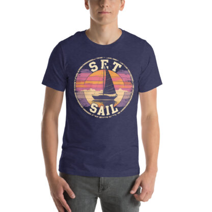 Vintage "Set Sail" T-Shirt: Retro Nautical Adventure & Sunset Tee - Image 4