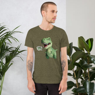 Funny Dinosaur T-Shirt | "Dino-mite!" Smiling T-Rex Tee