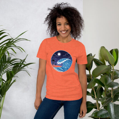 Neon Tsunami T-Shirt | Circular Ocean Wave Design - Image 5
