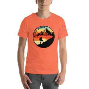 Retro Sunset Hiking T-Shirt | Vintage Keep Climbing Mountain Adventure Tee