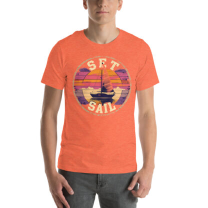 Vintage "Set Sail" T-Shirt: Retro Nautical Adventure & Sunset Tee - Image 5