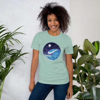 Neon Tsunami T-Shirt | Circular Ocean Wave Design - Image 8