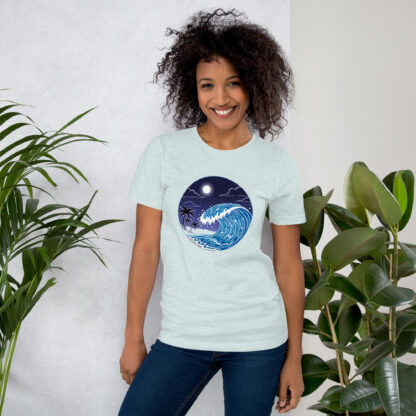 Neon Tsunami T-Shirt | Circular Ocean Wave Design - Image 11