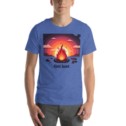 Get Lost Retro Sunset Campfire T-Shirt - Papercraft Style - Image 5