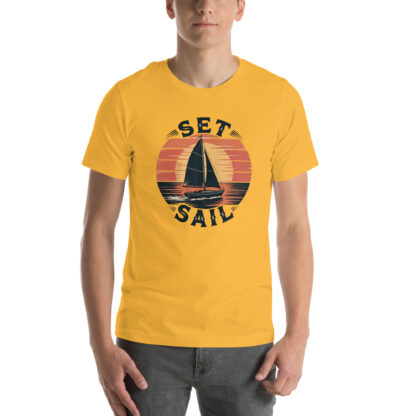 "Set Sail" Retro Sunset T-Shirt: Vintage Sailboat & Nautical Tee - Image 6