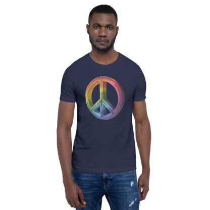 Rainbow Papercraft Peace Sign T-shirt | Unique Colorful Graphic Tee - Image 2