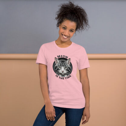 "Meow Is The Time" T-Shirt | Papercraft Cat Lover's Tee - Image 4