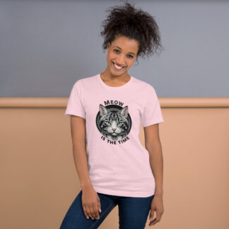 "Meow Is The Time" T-Shirt | Papercraft Cat Lover's Tee
