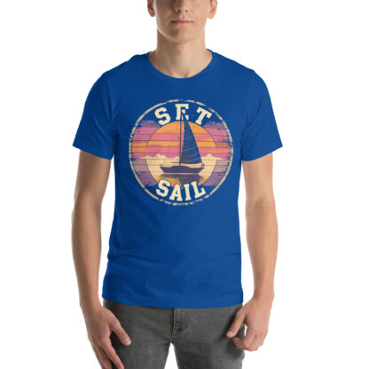 Vintage "Set Sail" T-Shirt: Retro Nautical Adventure & Sunset Tee