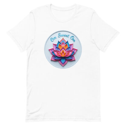 "Om Sweet Om" T-Shirt | Colorful Papercraft Lotus Design - Image 9
