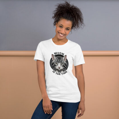 "Meow Is The Time" T-Shirt | Papercraft Cat Lover's Tee - Image 6