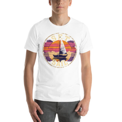 Vintage "Set Sail" T-Shirt: Retro Nautical Adventure & Sunset Tee - Image 8