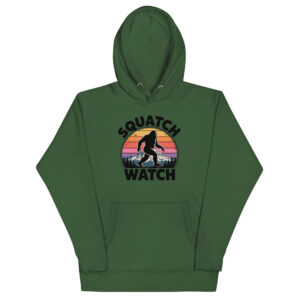 Retro Sasquatch Hoodie - "Squatch Watch" Mt. Rainier Graphic Sweatshirt