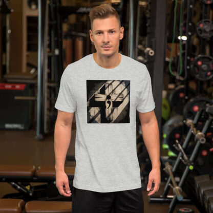 Old Rugged Cross T-Shirt with Semi-Colon Etched Design – Grunge Style Faith Tee - Image 9