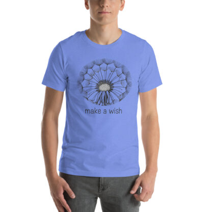 Make a Wish Dandelion Line Art T-Shirt – Minimalist Black and White Botanical Tee - Image 4