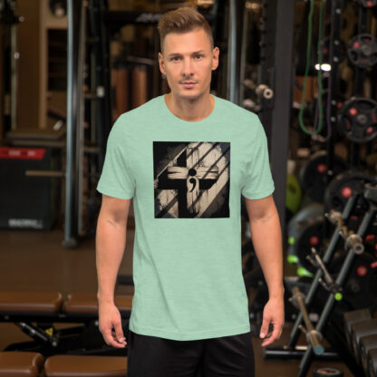 Old Rugged Cross T-Shirt with Semi-Colon Etched Design – Grunge Style Faith Tee - Image 8