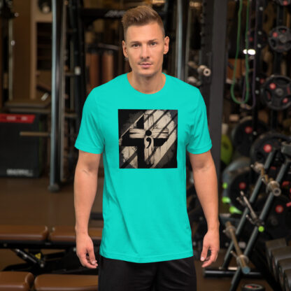 Old Rugged Cross T-Shirt with Semi-Colon Etched Design – Grunge Style Faith Tee - Image 5
